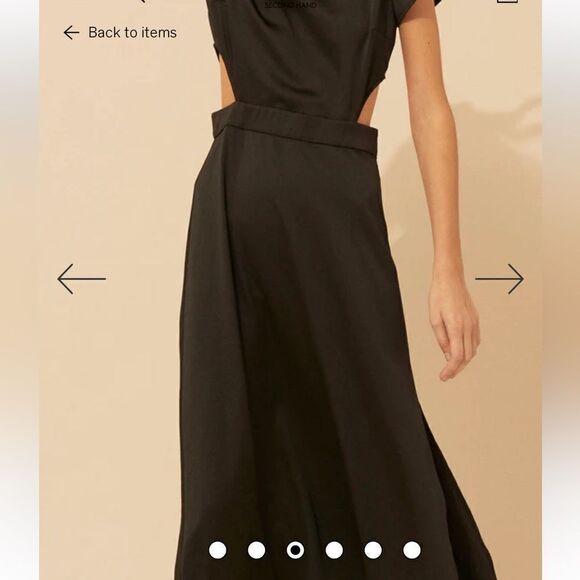 BA&SH Ritz Cutout RARE Midi Classic Slit Dress size 4 NWT - Picture 5 of 14